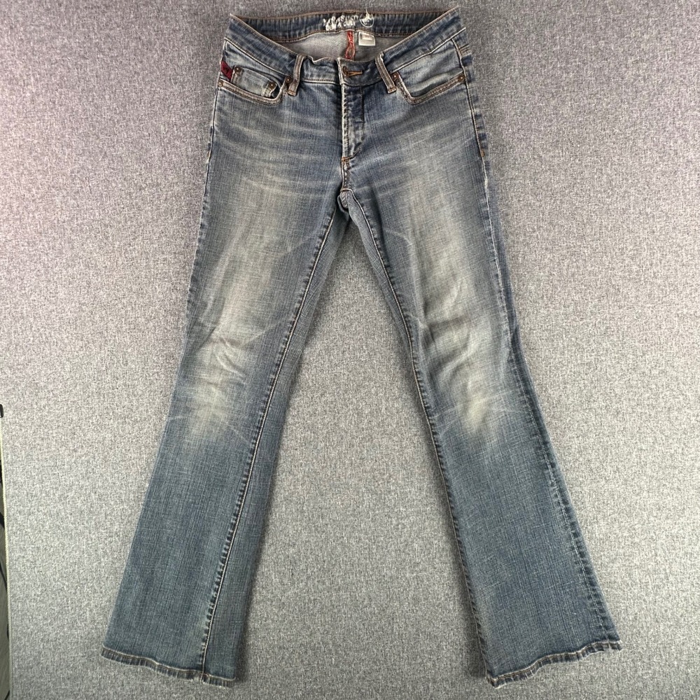 Parasuco Jeans Women 30 8208JK Blue Bootcut Whiskered Stretch Denim
